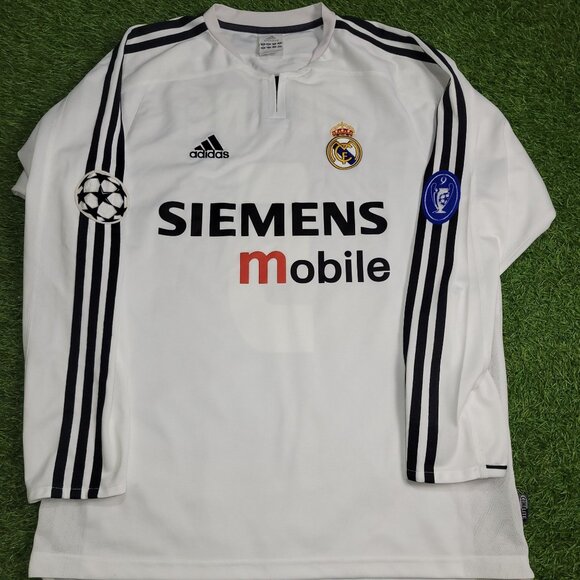 Zidane Real Madrid 2003 2004 UEFA Long Sleeve Soccer Jersey Shirt M SKU# 913869 - Picture 2 of 10